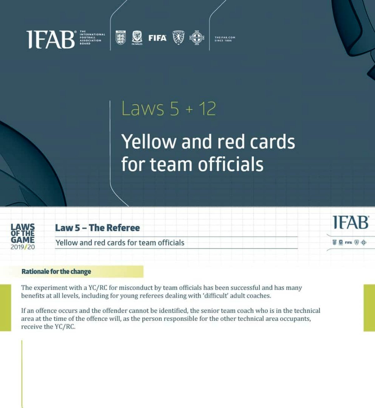 قانون جدید فوتبال؛ نشان دادن کارت زرد یا قرمز به مربی و مسئولین تیمها