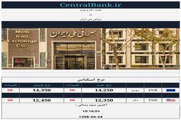 قیمت اعلامی دلار و یورو در صرافی ملی امروز ۱۳۹۸/۰۴/۲۴