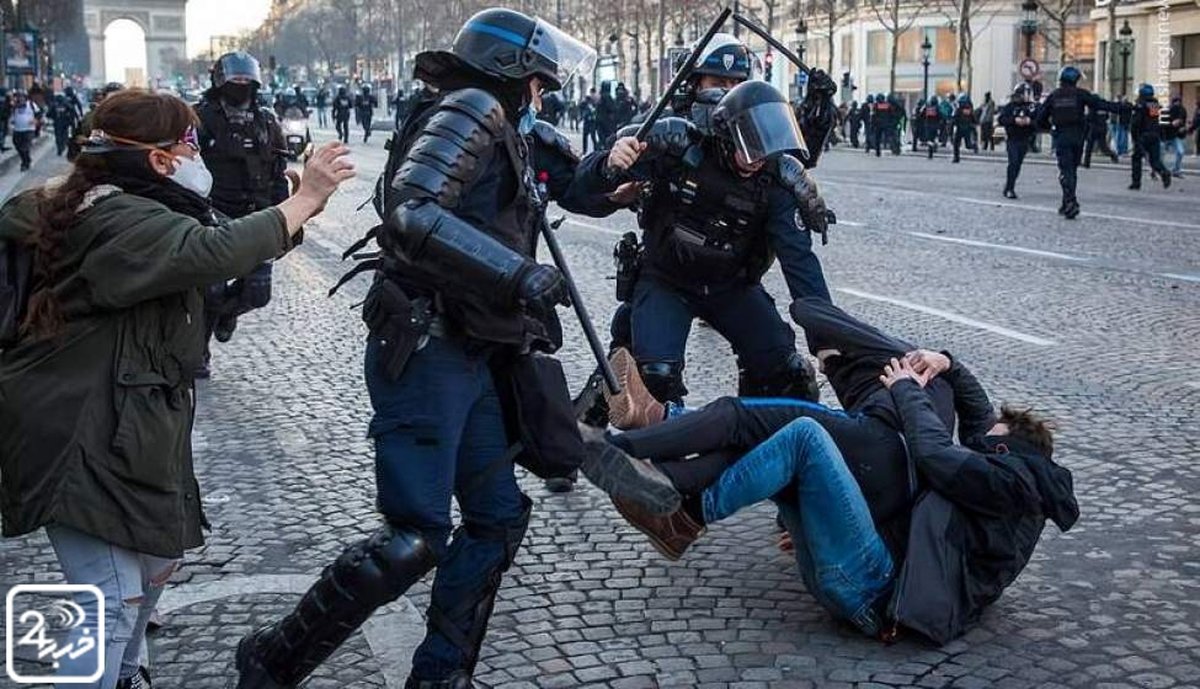 پلیس فرانسه باید با روش‌های اخلاقی با معترضان برخورد کند/ این کشور باید از پلیس ایران درس بگیرد