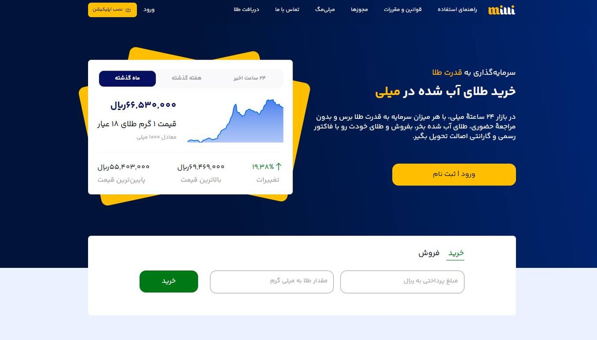 معرفی میلی سایت خرید طلای آب شده
