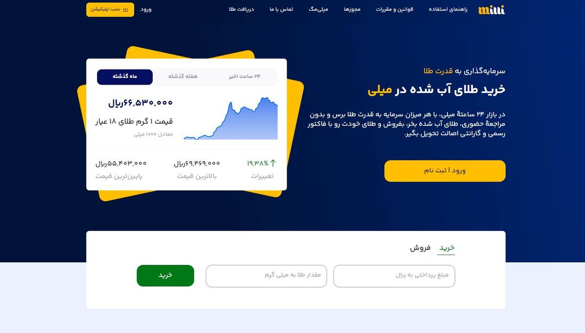 معرفی میلی سایت خرید طلای آب شده
