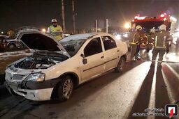 واژگونی تندر 90 در جاده مخصوص کرج (عکس)