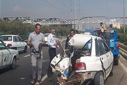 عکسی عجیب از پرایدی که مچاله شد!