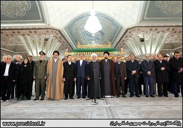 هیات دولت در مرقد امام