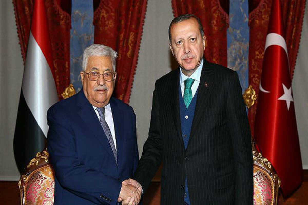دیدار اردوغان و ابومازن در حاشیه نشست سازمان همکاری اسلامی/عکس