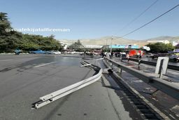 گزارش تصویری/تصادف شدید تویوتا با گاردریل در اتوبان چمران