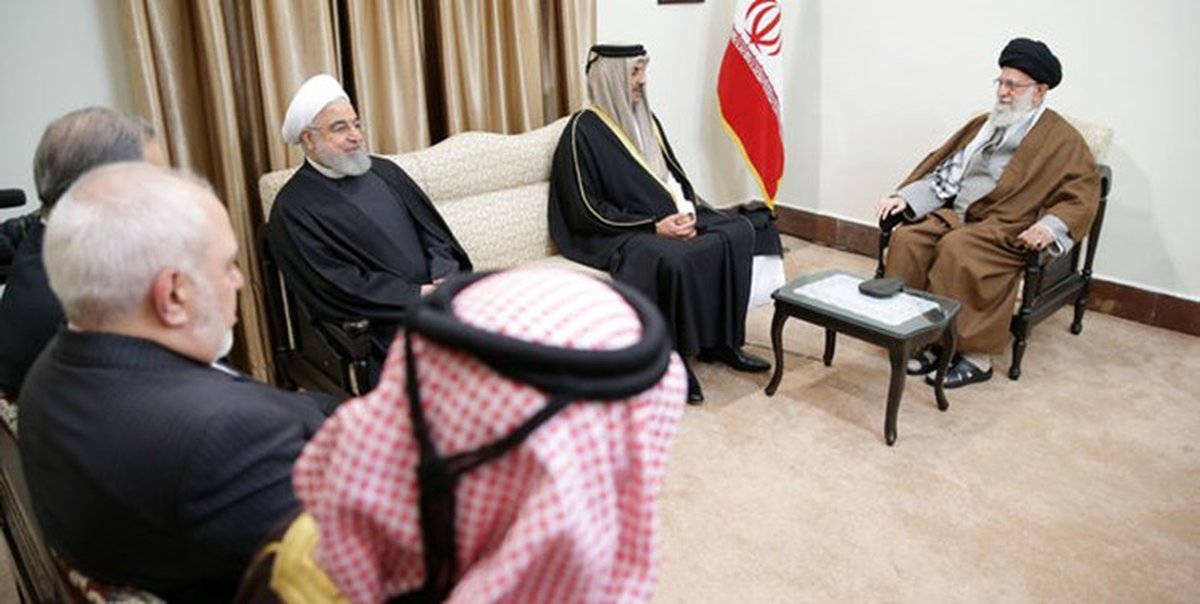 تصویر امیر قطر در دیدار با رهبرمعظم انقلاب