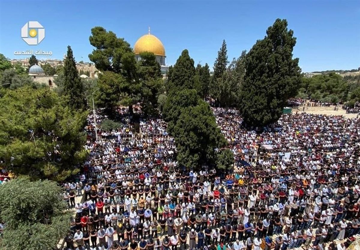 حضور گسترده نمازگزاران فلسطینی در مسجدالاقصی