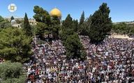 حضور گسترده نمازگزاران فلسطینی در مسجدالاقصی