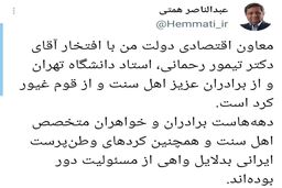 همتی از معاون اقتصادی دولتش رونمایی کرد