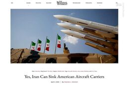 نشنال اینترست:ایران به راحتی ناو هواپیمابر آمریکا را غرق می کند