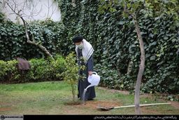 کاشت دو نهال توسط رهبر معظم انقلاب