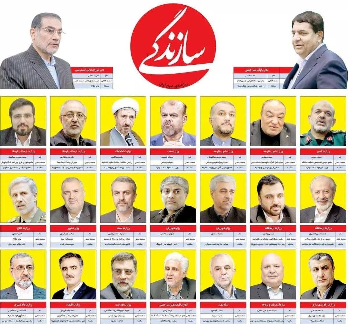 رونمایی از کابینه رئیسی در روزنامه اصلاحطلب!