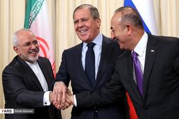 عکس / کنفرانس مطبوعاتی وزرای خارجه ایران، ترکیه، روسیه