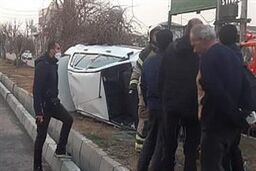 خانواده تهرانی در پراید چپ شده زنده ماندند