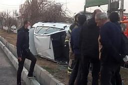 خانواده تهرانی در پراید چپ شده زنده ماندند