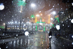 تصاویر برف کم سابقه در کربلای معلی