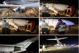 گزارش تصویری/ حادثه هوایی جت روسی در فرودگاه مهرآباد