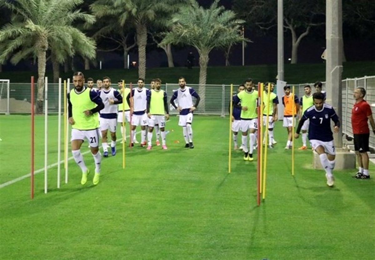 امنیت  تاکتیکی تیم ملی با پارچه های سیاه  در قطر