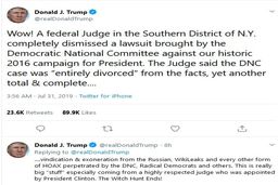 جشن ترامپ در توییتر؛ شکار موهومات به پایان رسید