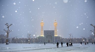 حرم امام رضا (ع) زیر برف