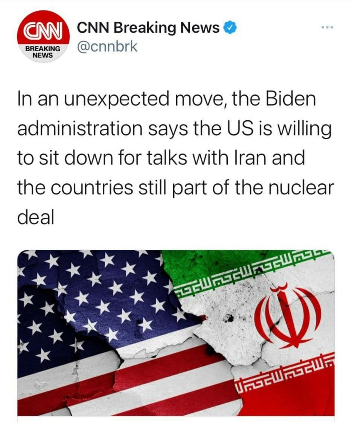 سی ان ان: «حرکت غیرمنتظره» دولت بایدن برای مذاکره با ایران