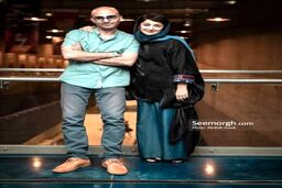 ویدا جوان دست بر گردن همسرش /عکس