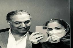 
عکس خفن مهران مدیری در پشت صحنه خاتون | مهران مدیری و تینا پاکروان در کنار هم