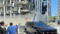 فرمانده سنتکام در محل اصابت موشک ایران مقابل وزارت جنگ + عکس