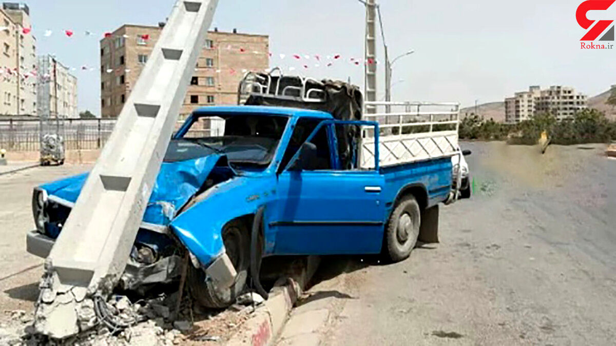 عکس / تصادف خنده دار نیسان آبی در شیراز + عکس