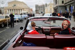 روایت تصویی از رالی خودروهای کلاسیک در مسکو