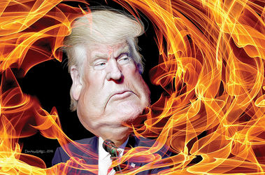 Donald-Trump-on-Fire