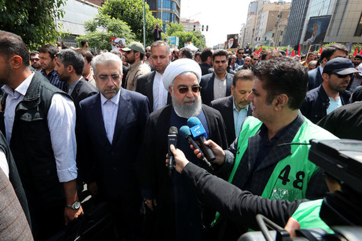 فیلم/ رئیس جمهوری در راهپیمایی روز قدس