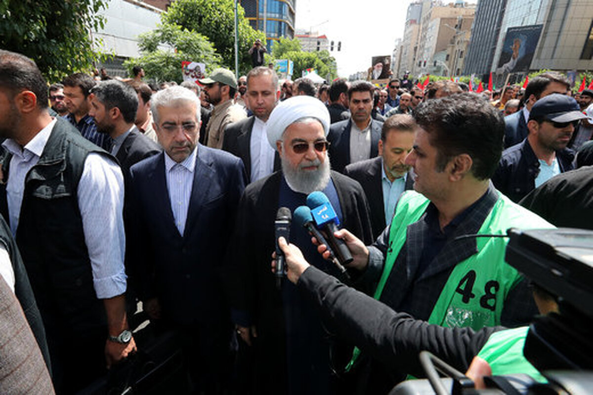 فیلم/ رئیس جمهوری در راهپیمایی روز قدس