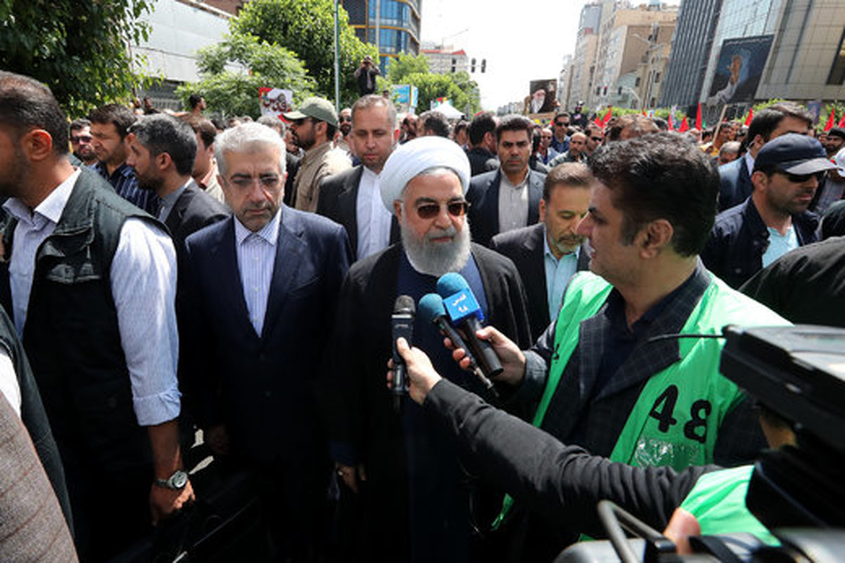 فیلم/ رئیس جمهوری در راهپیمایی روز قدس