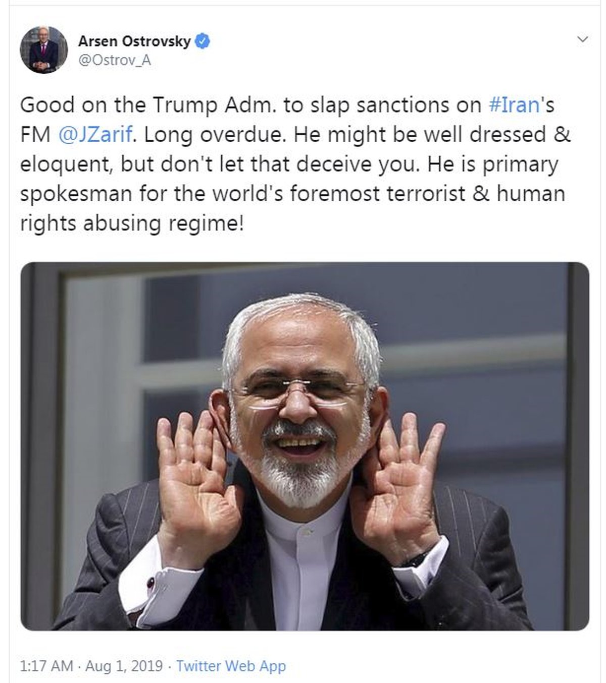 تحلیلگران بین المللی:  افشای دروغ حمایت آمریکا از دیپلماسی با تحریم دکتر ظریف