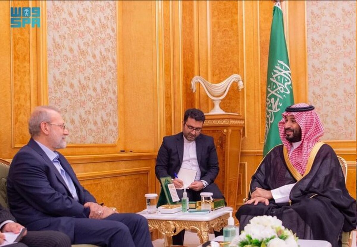 اولین عکس از دیدار لاریجانی و محمد بن سلمان در ریاض