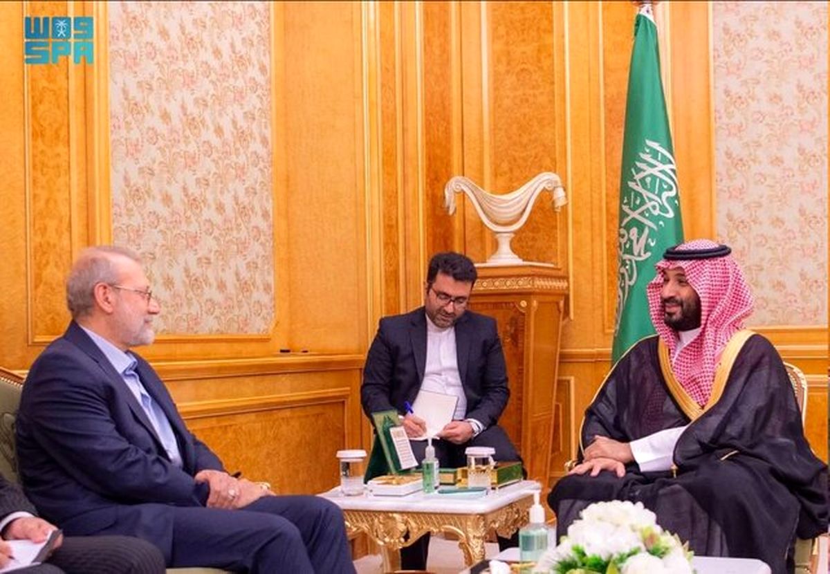 اولین عکس از دیدار لاریجانی و محمد بن سلمان در ریاض