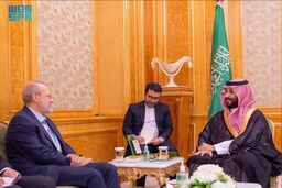 اولین عکس از دیدار لاریجانی و محمد بن سلمان در ریاض