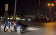 ویراژ دادن خودرو عجیب در خیابان های شیراز