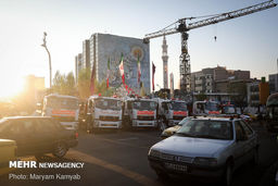 گزارش تصویری از رزمایش پدافند زیستی در میدان ولیعصر(عج)