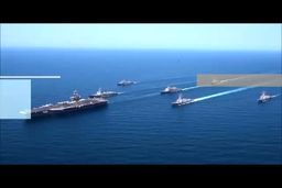 فیلم/ ورود ناو هواپیمابر ترومن و هفت کشتی تهاجمی به منطقه 