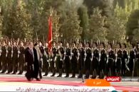 استقبال رسمی امامعلی رحمان از رئیسی در محل کاخ ریاست جمهوری تاجیکستان