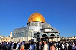 جشن و شادی فلسطینی‌ها در مسجد الاقصی پس از آتش‌بس 