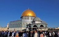 جشن و شادی فلسطینی‌ها در مسجد الاقصی پس از آتش‌بس 