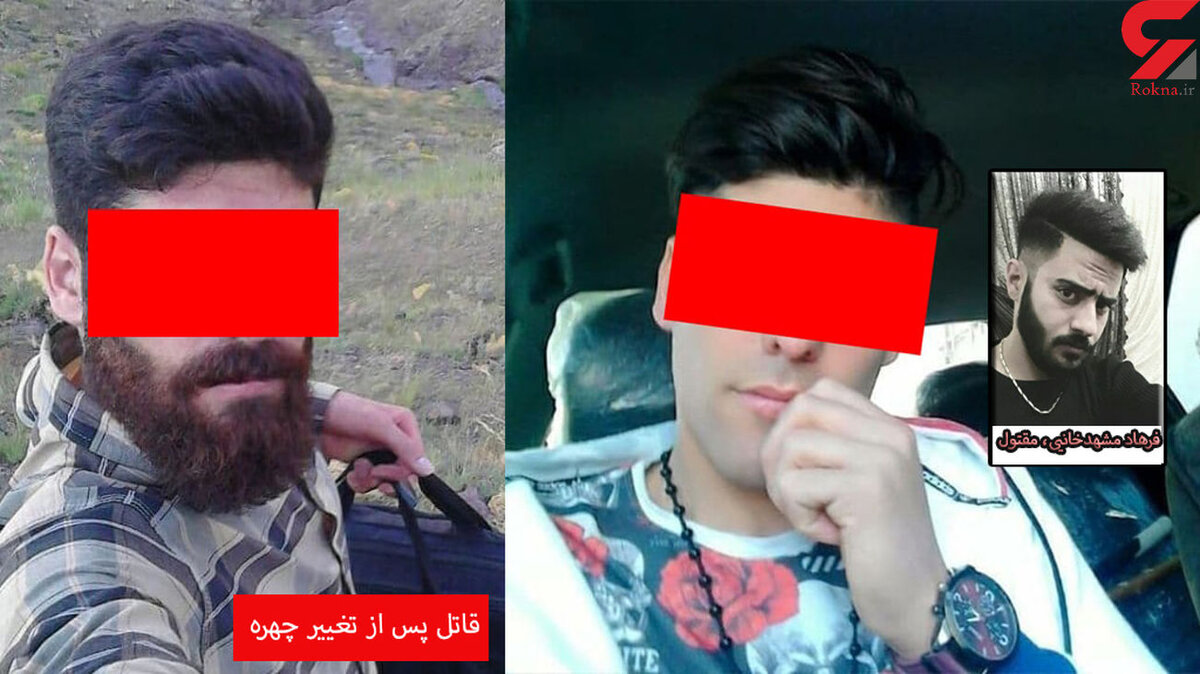 عکس تغییر چهره قاتل فراری در ساوه/ قتل در بدگویی پسرهمسایه