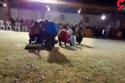 فیلم اصابت گلوله به مهمان عروسی در مراسم تیراندازی مستانه / قاتل جنازه را دید و ادامه داد